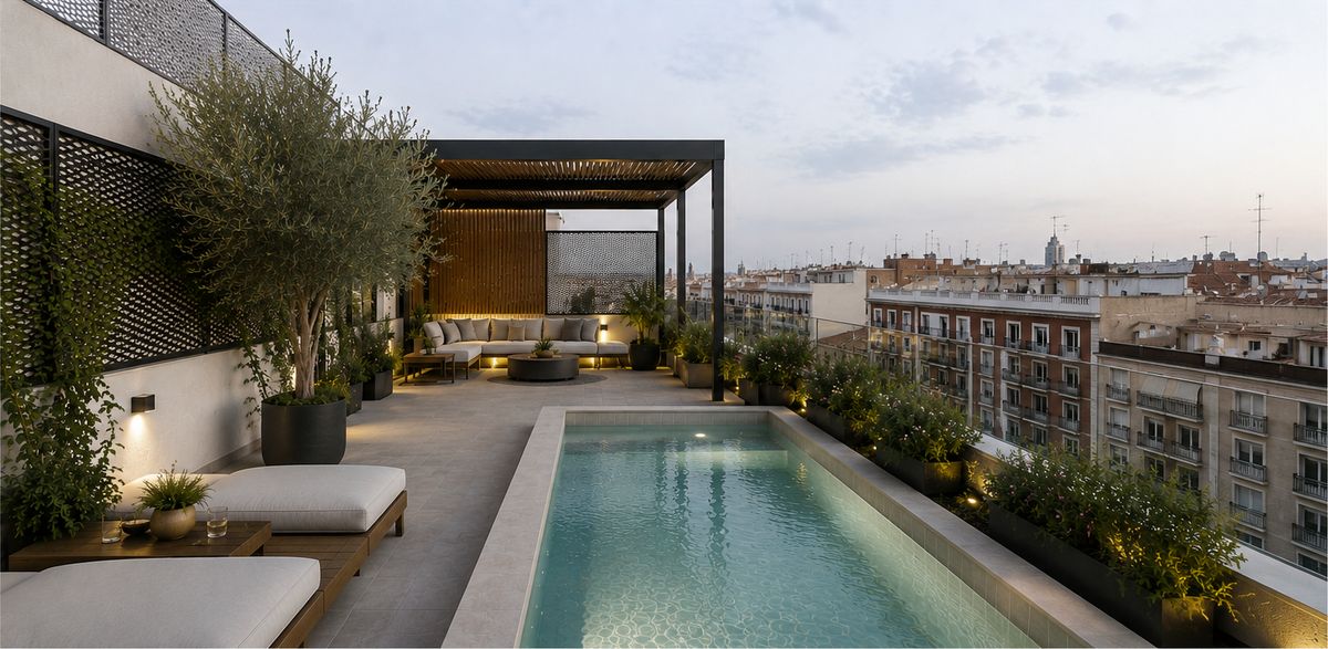 Piscina en ático · Madrid