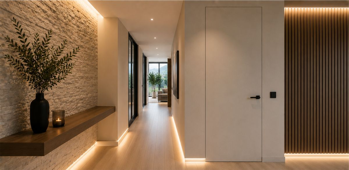 Interior de vivienda con acabados cuidados